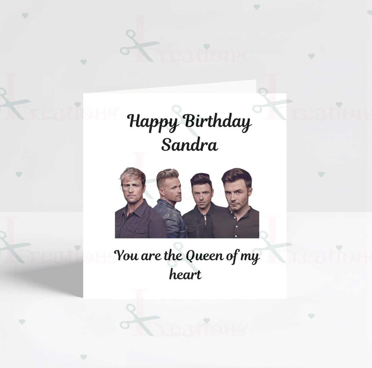 Personalised Westlife Birthday Card – Queen of My Heart – 6x6 Card