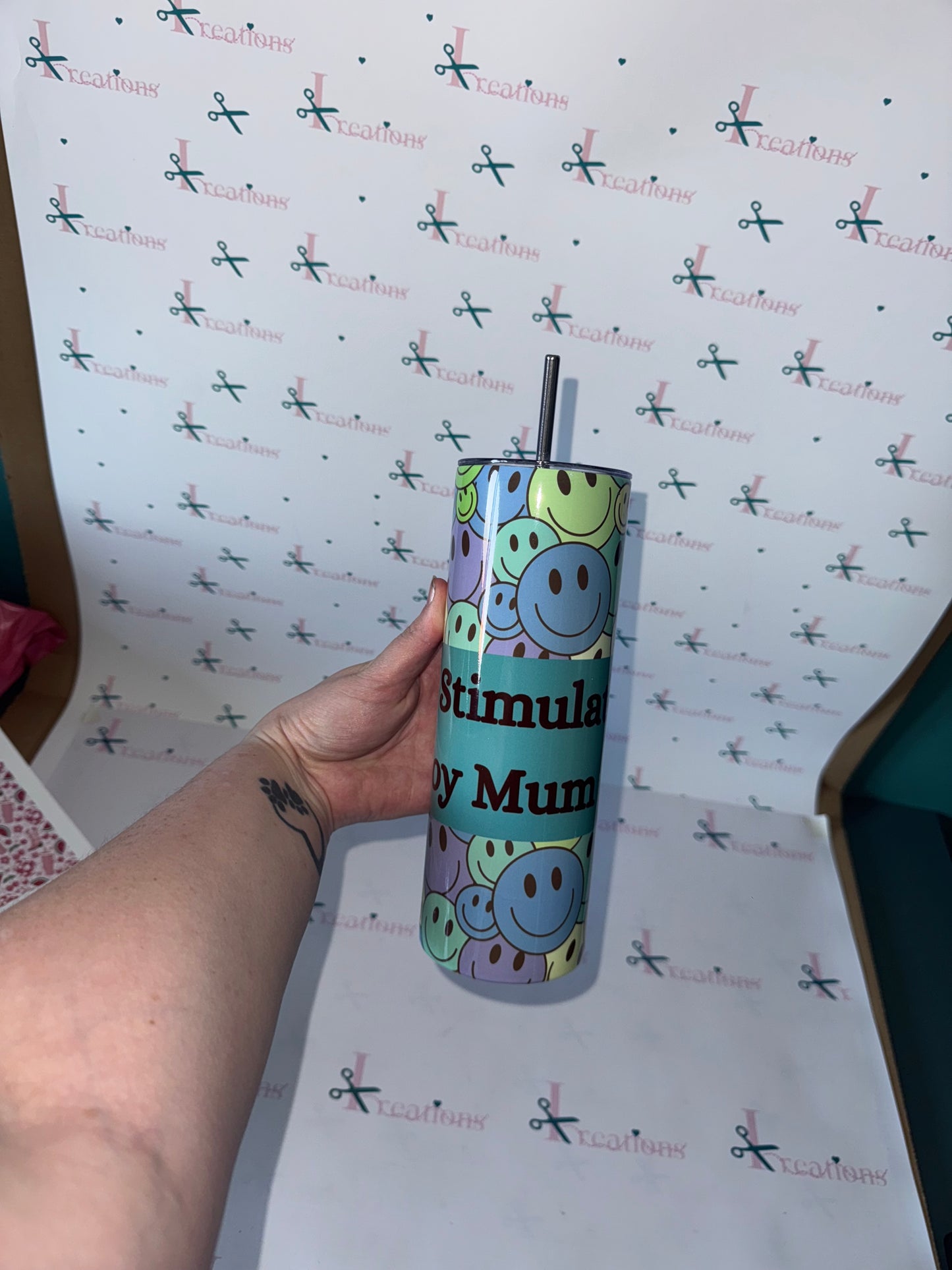 20oz Over Stimulated Boy Mum Design Whoopsie Tumbler