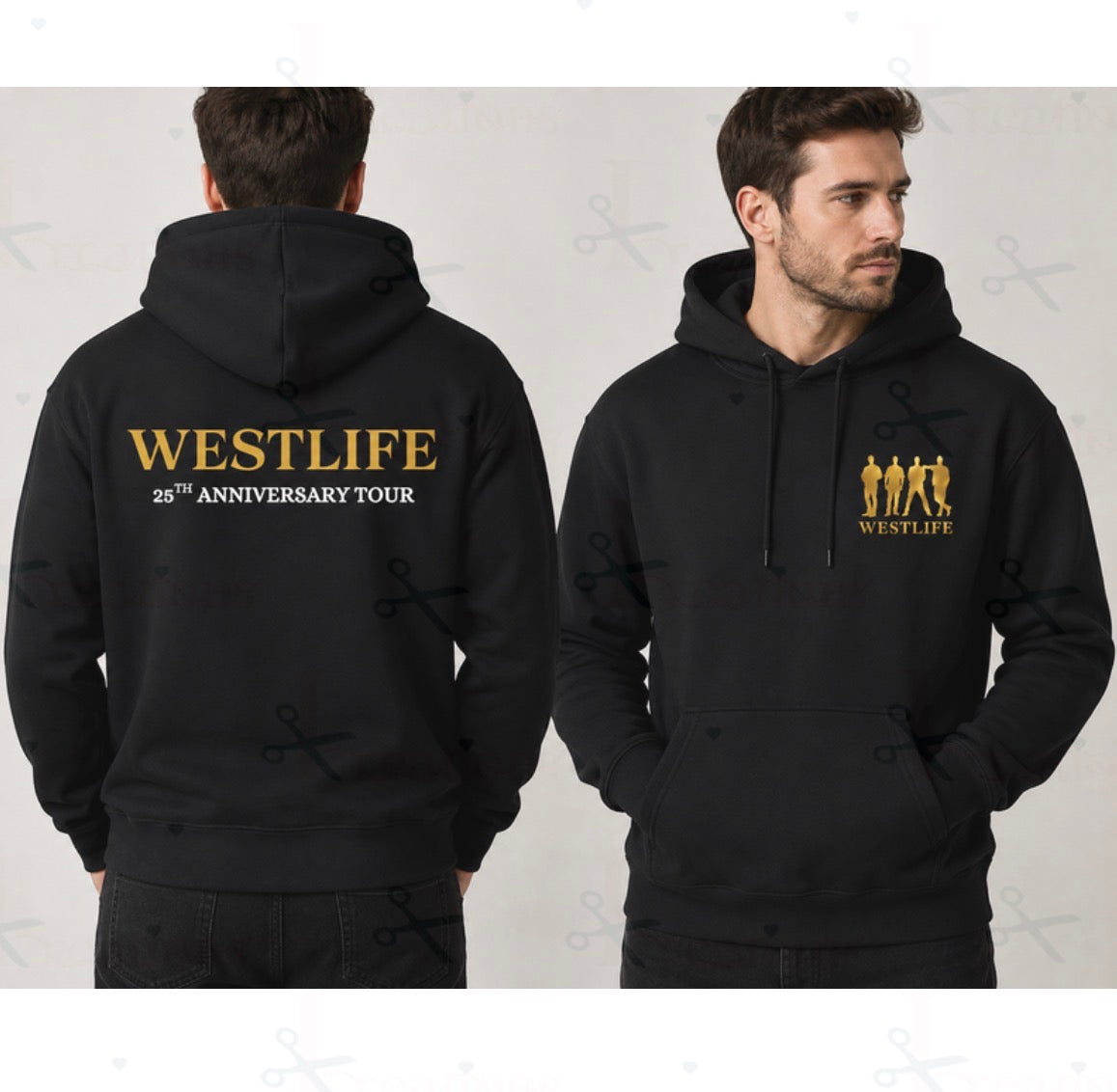 Westlife 25th Anniversary Tour Inspired Hoodie | Black Unisex Concert Hoodie | Front & Back Design
