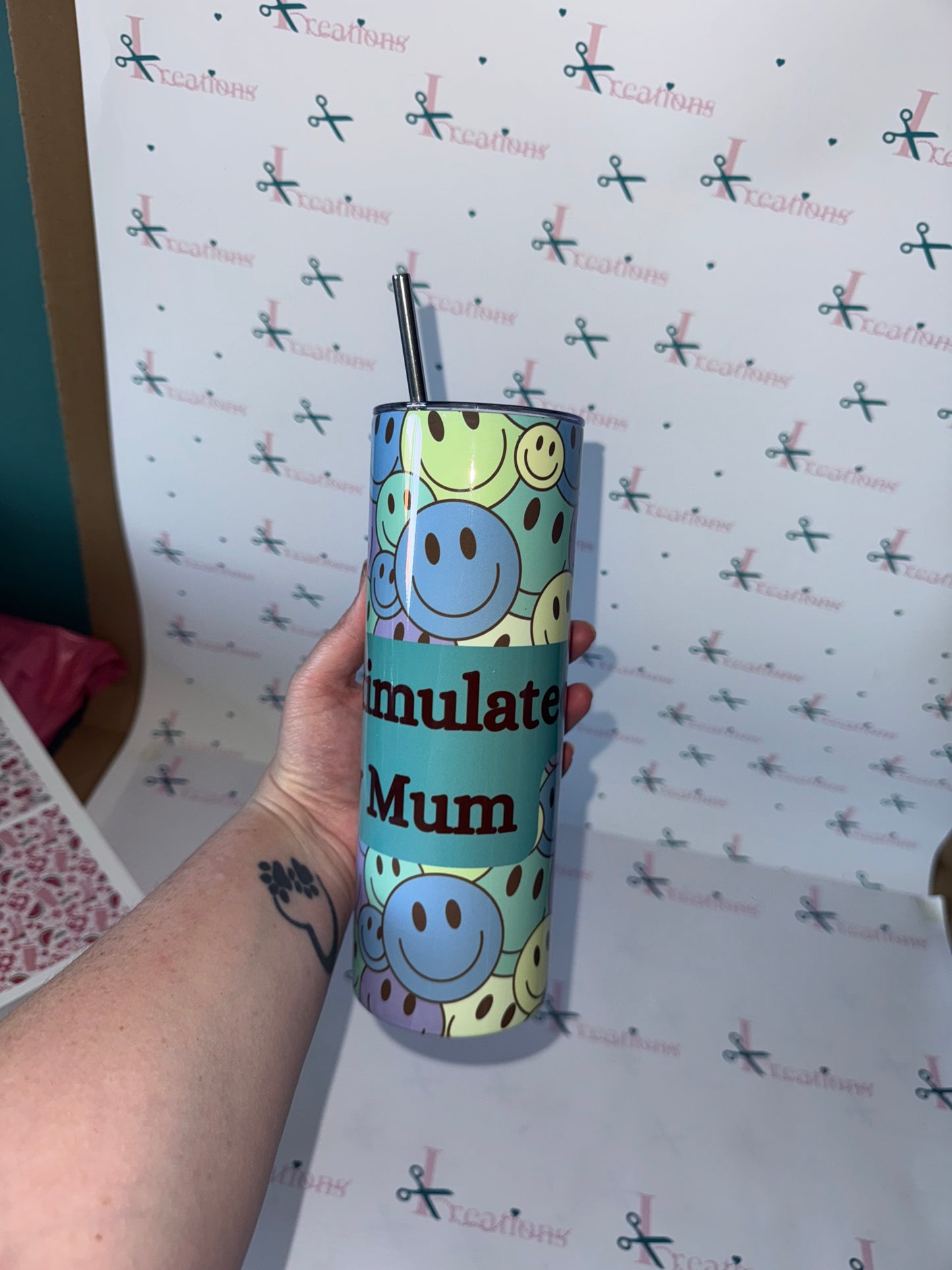 20oz Over Stimulated Boy Mum Design Whoopsie Tumbler