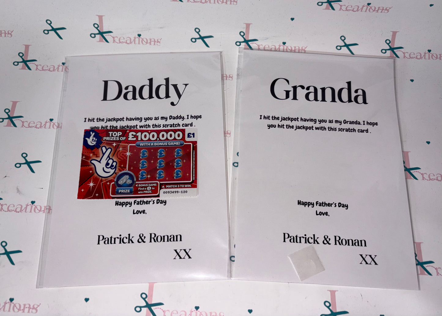 Scratch card holder - Fathers Day