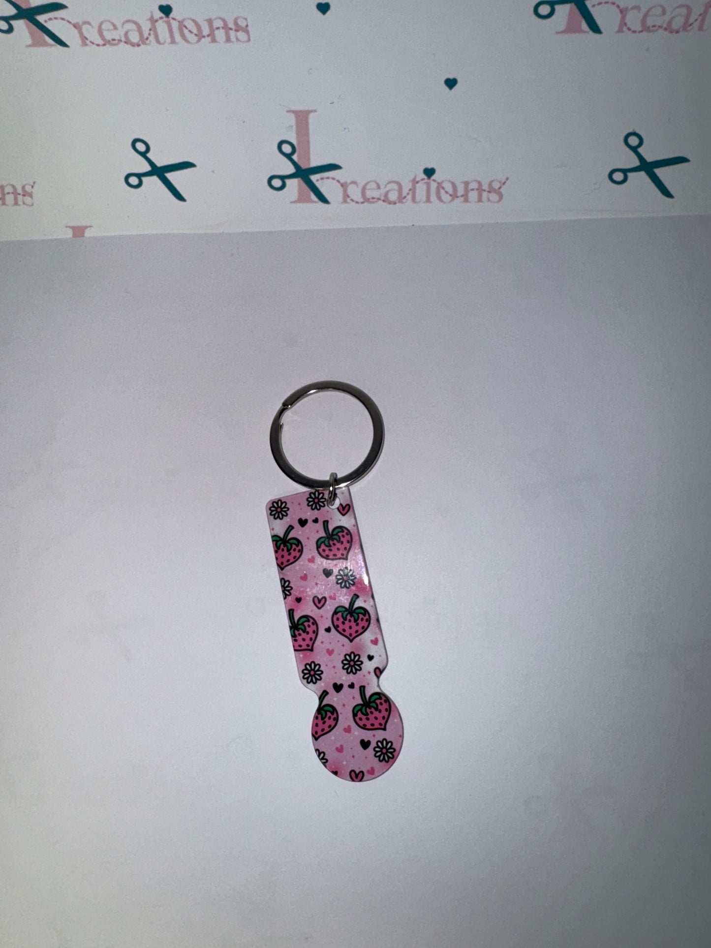 Strawberry Heart Trolley Keychain 🍓