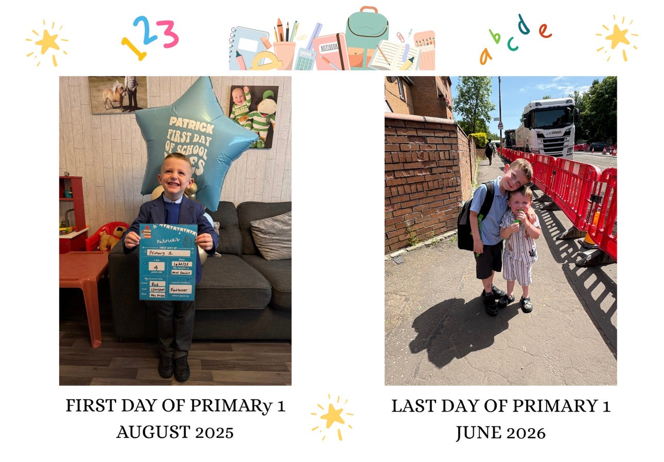 Personalised First & Last Day School Photo Print | Nursery, Primary School & Leavers Memory Keepsake | A4 Custom Print Gift