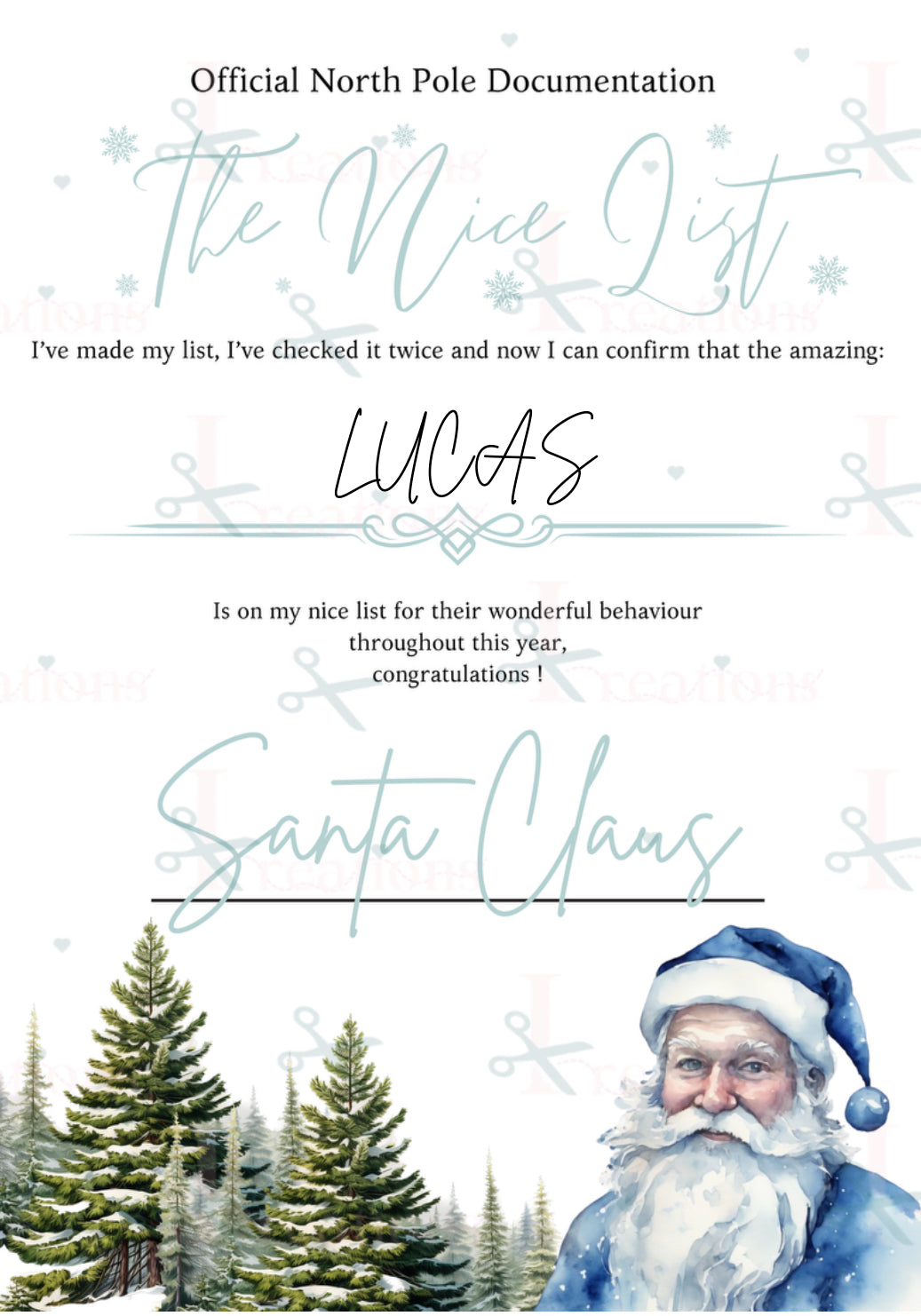 Santa Nice List Certificates
