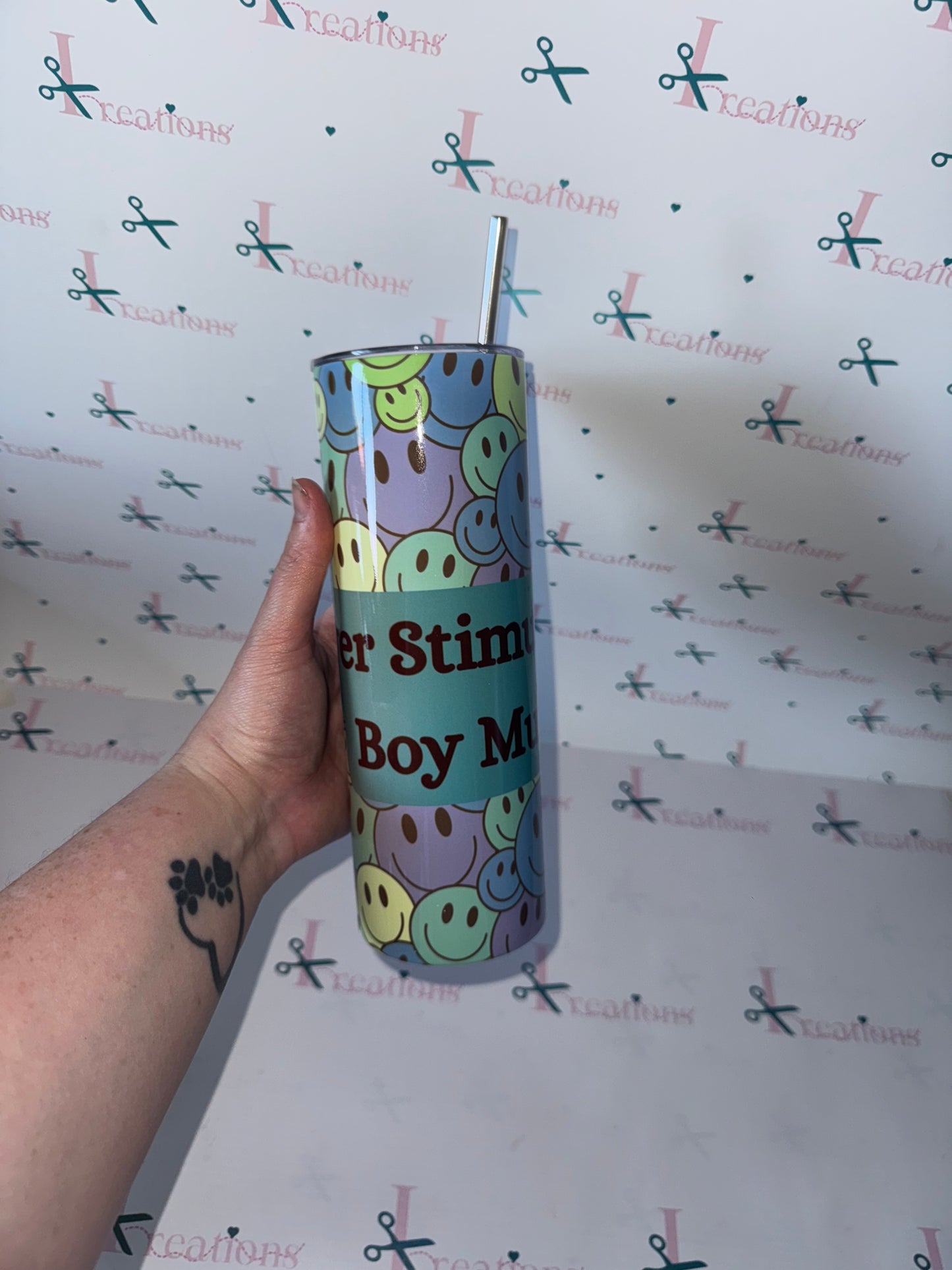 20oz Over Stimulated Boy Mum Design Whoopsie Tumbler