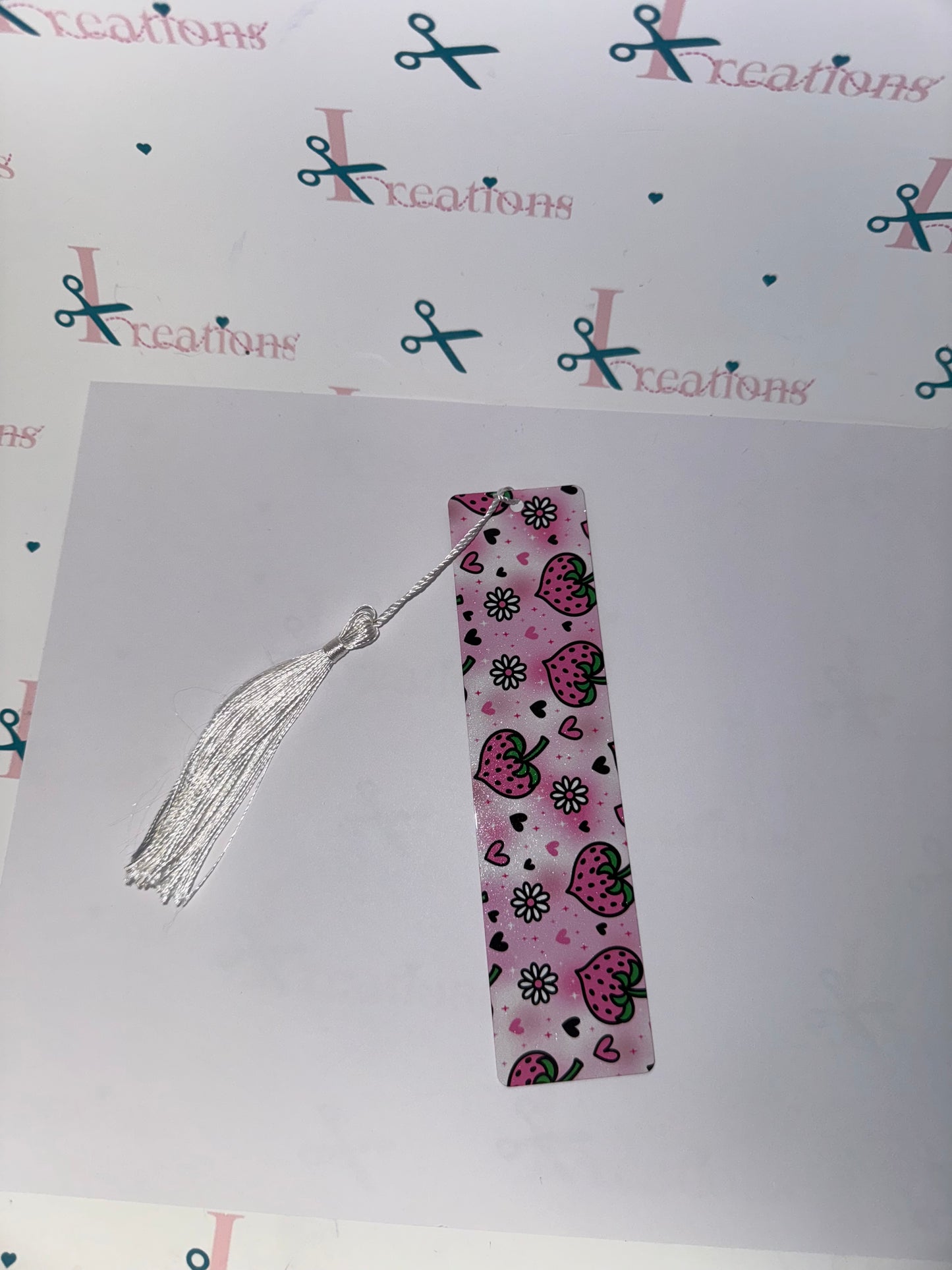 Strawberry Heart Bookmark 🍓🖤