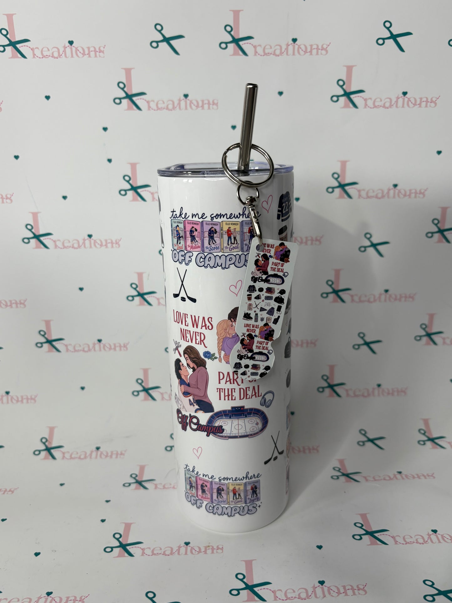 20oz Off Campus Series Stainless Steel Tumbler with Straw & Straw Cleaner | Book Lover Gift
