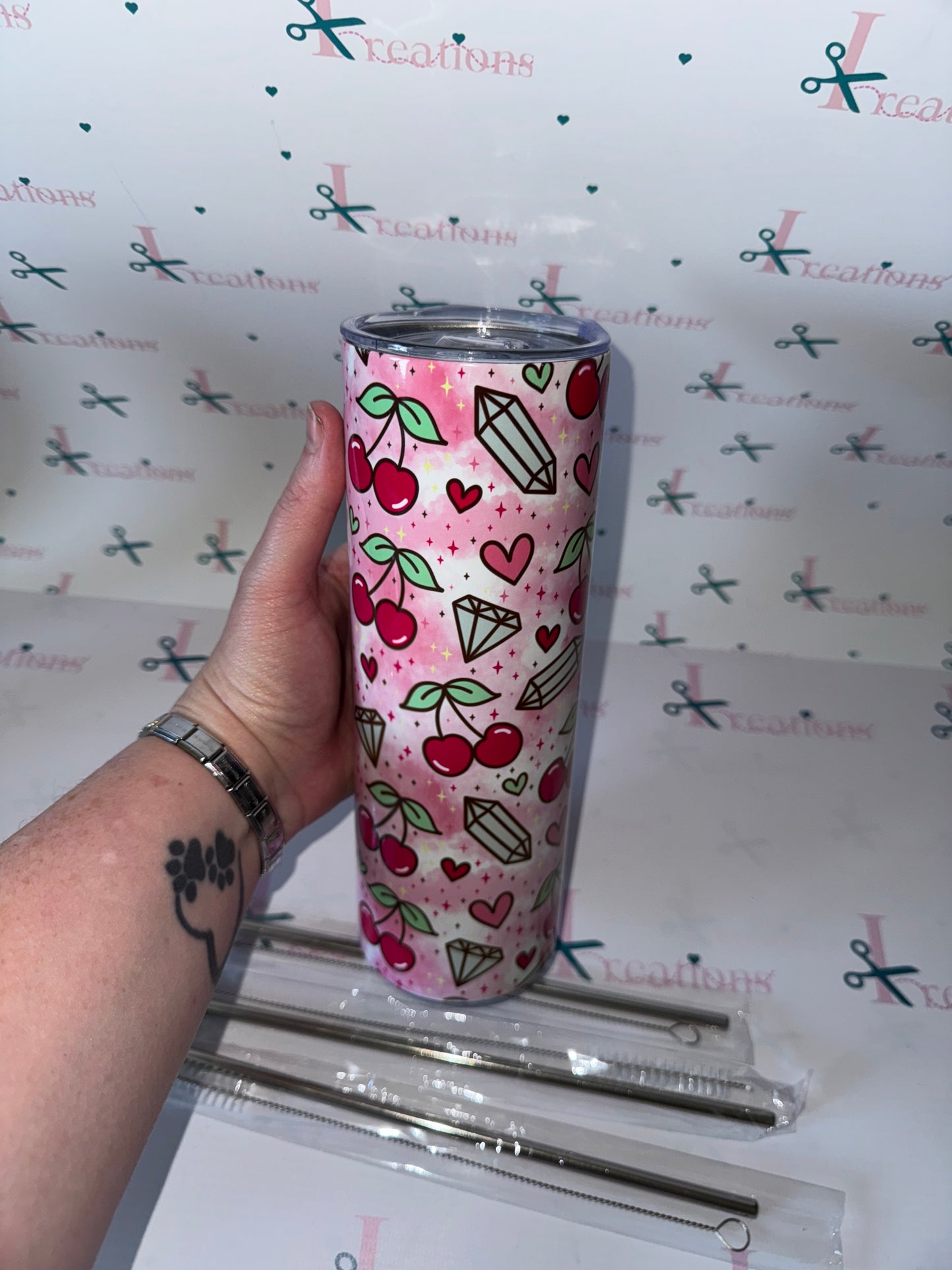 20oz Cherry Design Whoopsie Tumbler