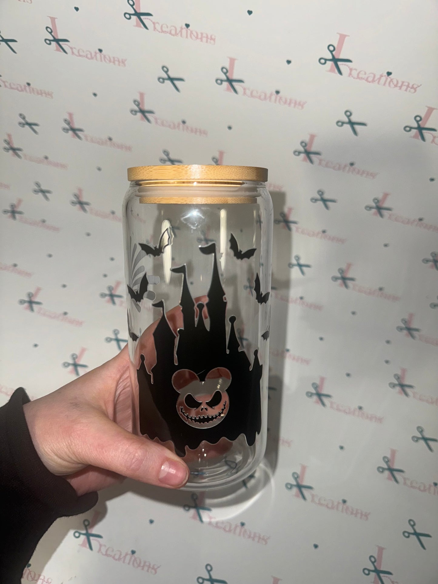 Whoopsie D*sney inspired castle 16oz libbey glass tumbler