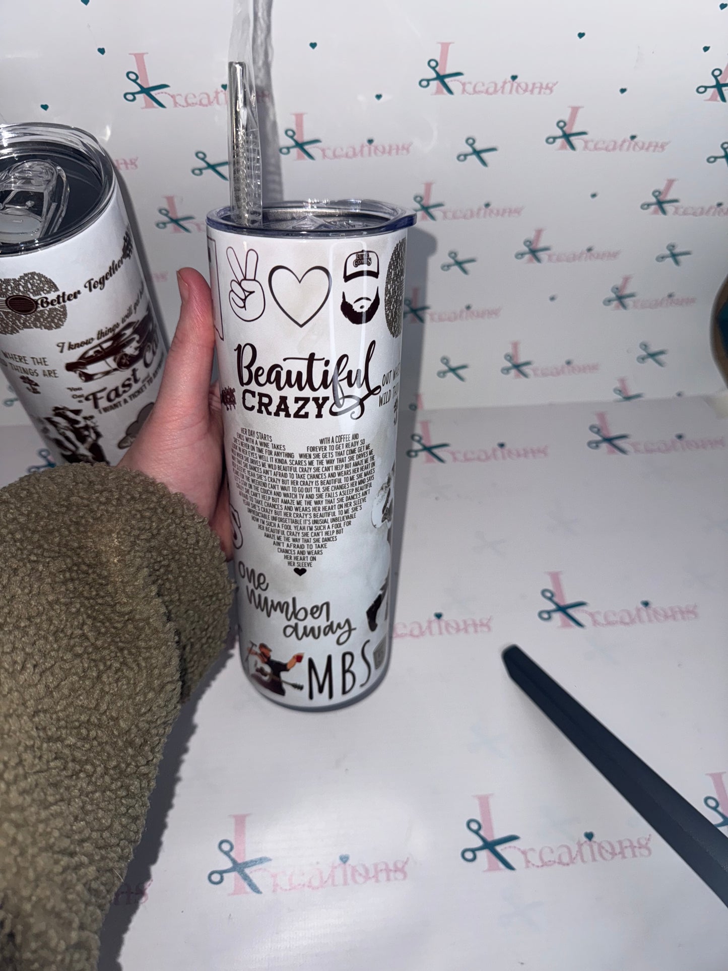 Luke Combs 20oz Stainless Steel Tumbler with Straw - Ain't No Love in Oklahoma Design - Perfect for Music Lovers