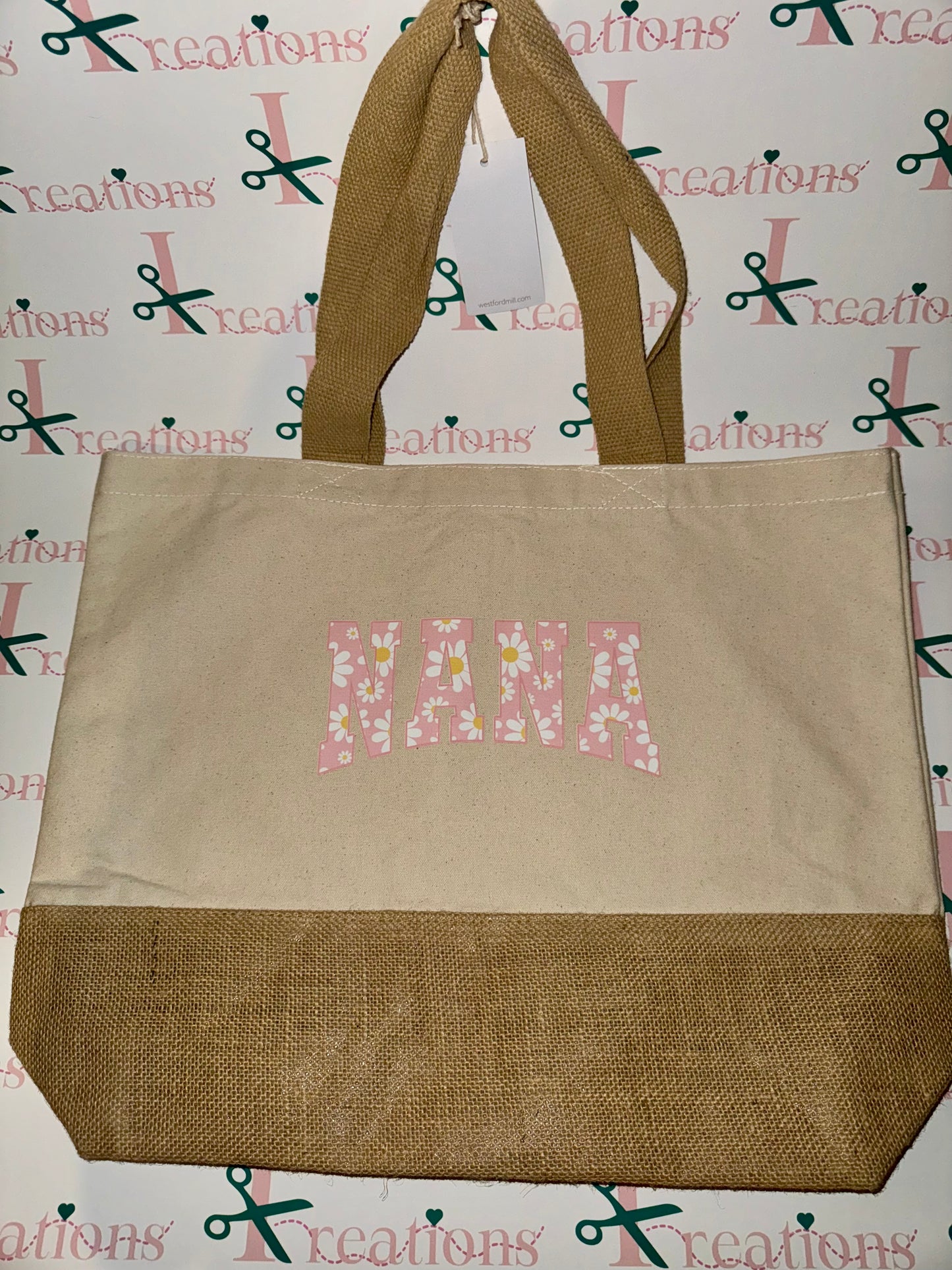 Canvas jute tote bag