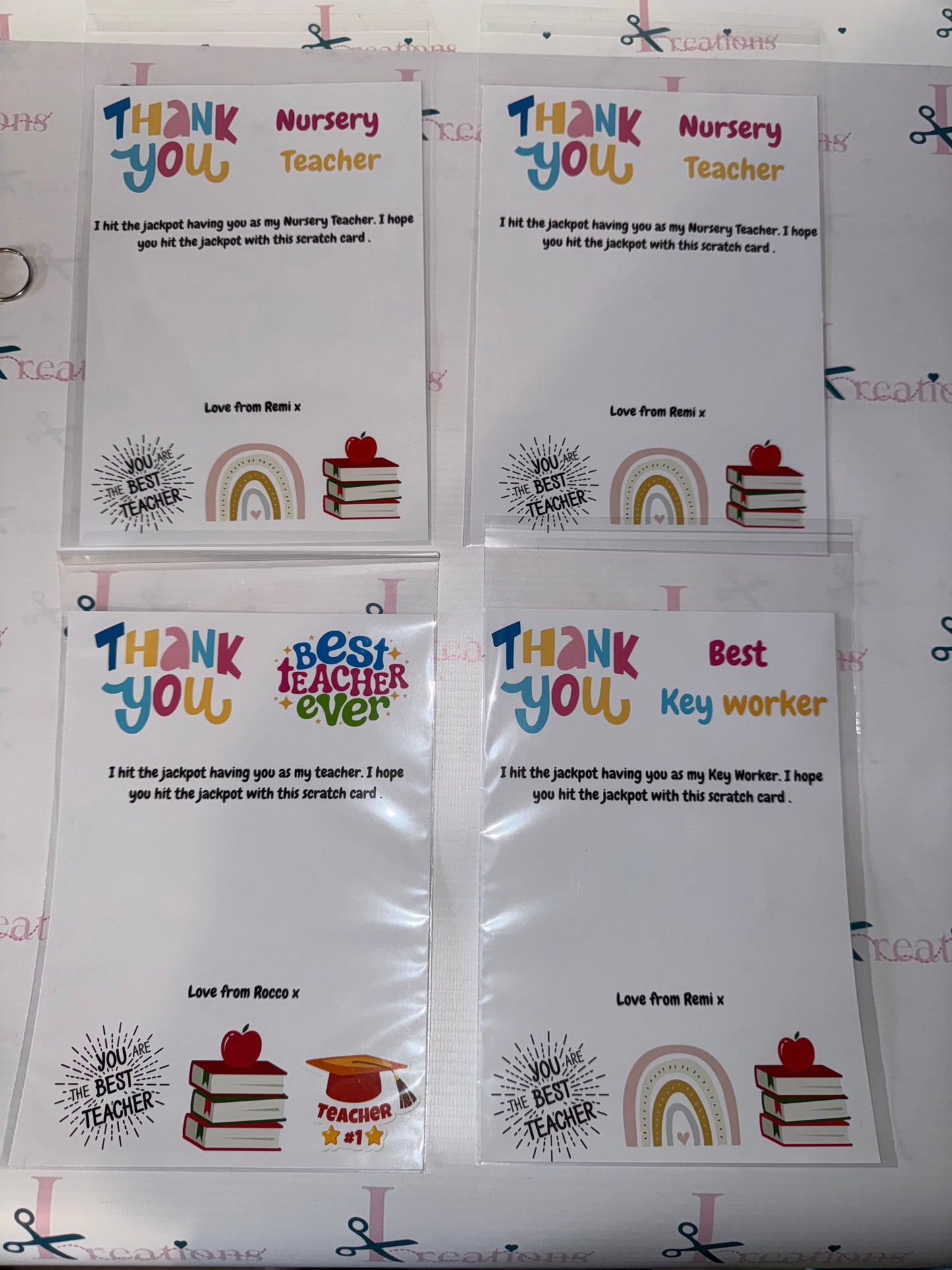 Scratch card holder - Teacher