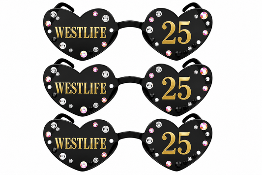 *PRE ORDER* WESTLIFE Heart Sunglasses | Festival & Concert Glasses | Vinyl or Rhinestone Design