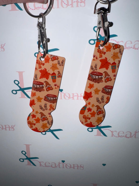 Autumn vibes print design Trolley Keychain 🍂🎃