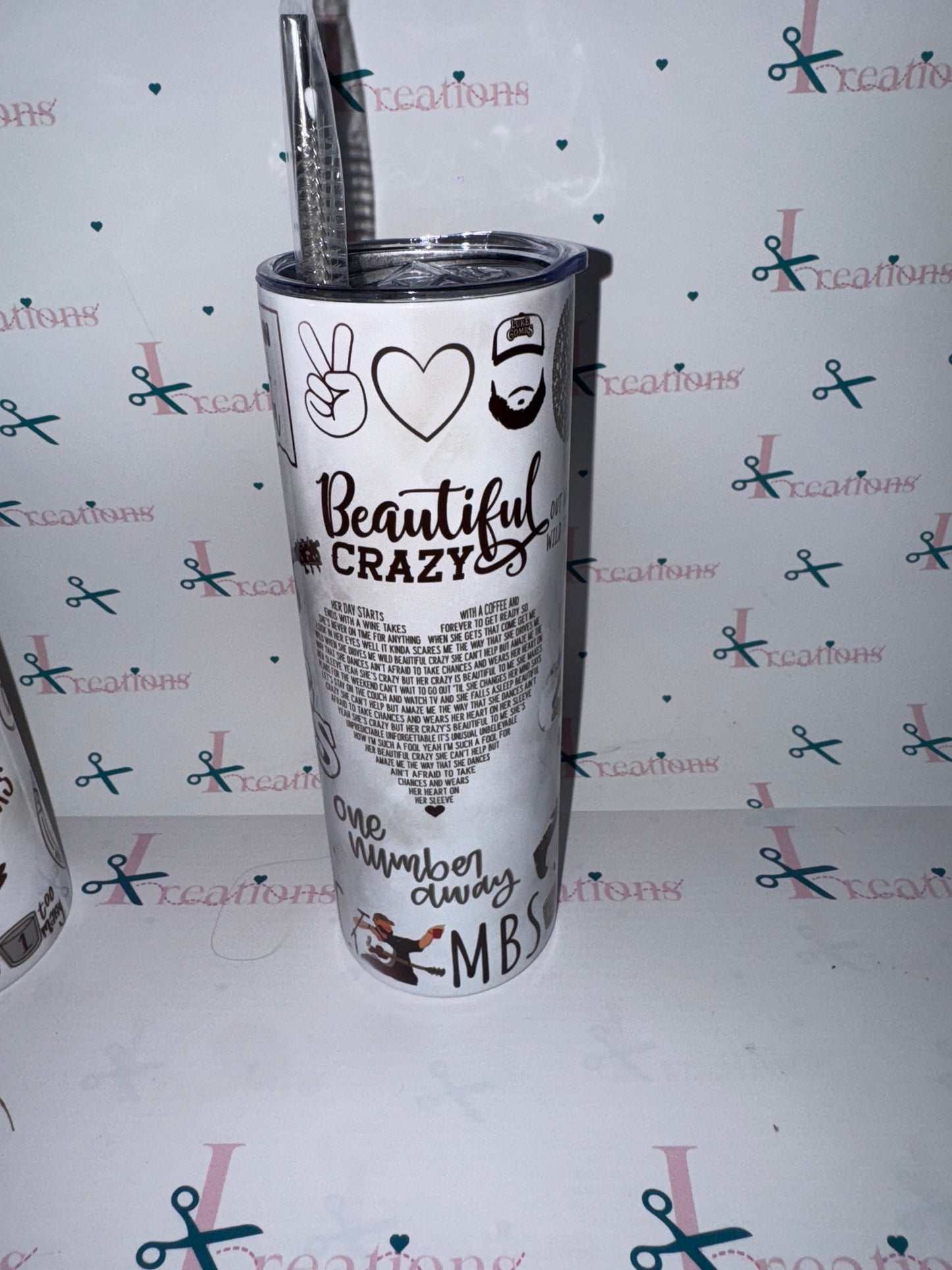 Luke Combs 20oz Stainless Steel Tumbler with Straw - Ain't No Love in Oklahoma Design - Perfect for Music Lovers