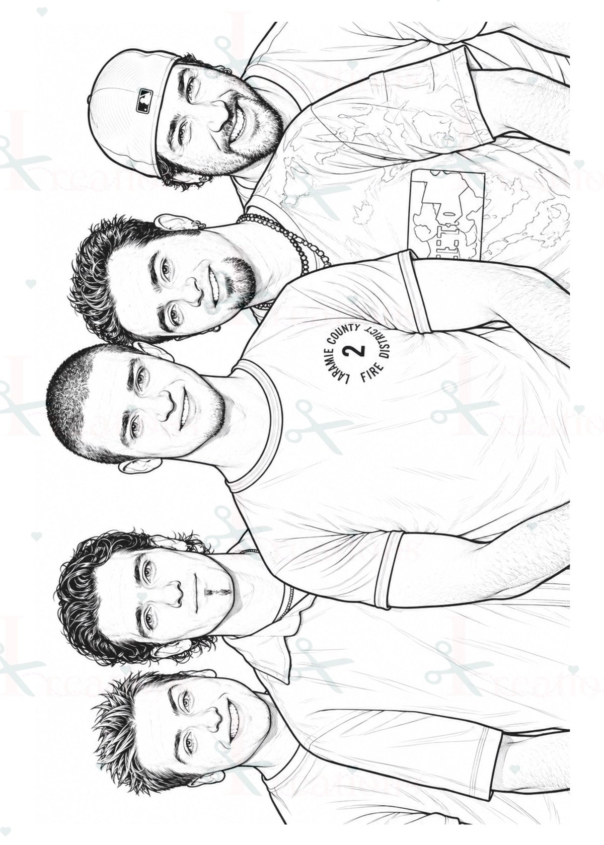 90s Boyband Colouring Book | 12 A4 Colouring Pages | Silver Ring Bound | Nostalgic Music Gift