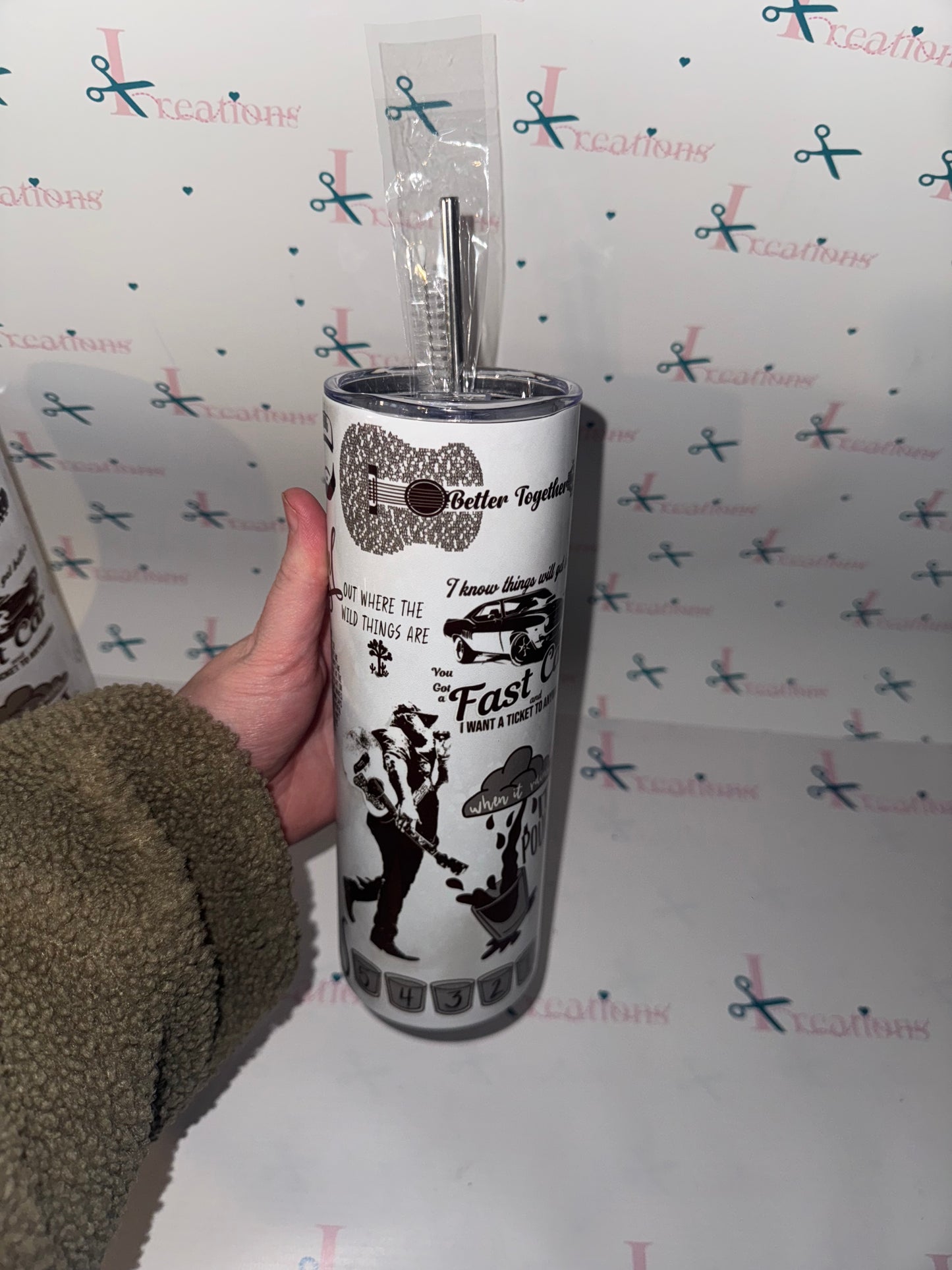 Luke Combs 20oz Stainless Steel Tumbler with Straw - Ain't No Love in Oklahoma Design - Perfect for Music Lovers