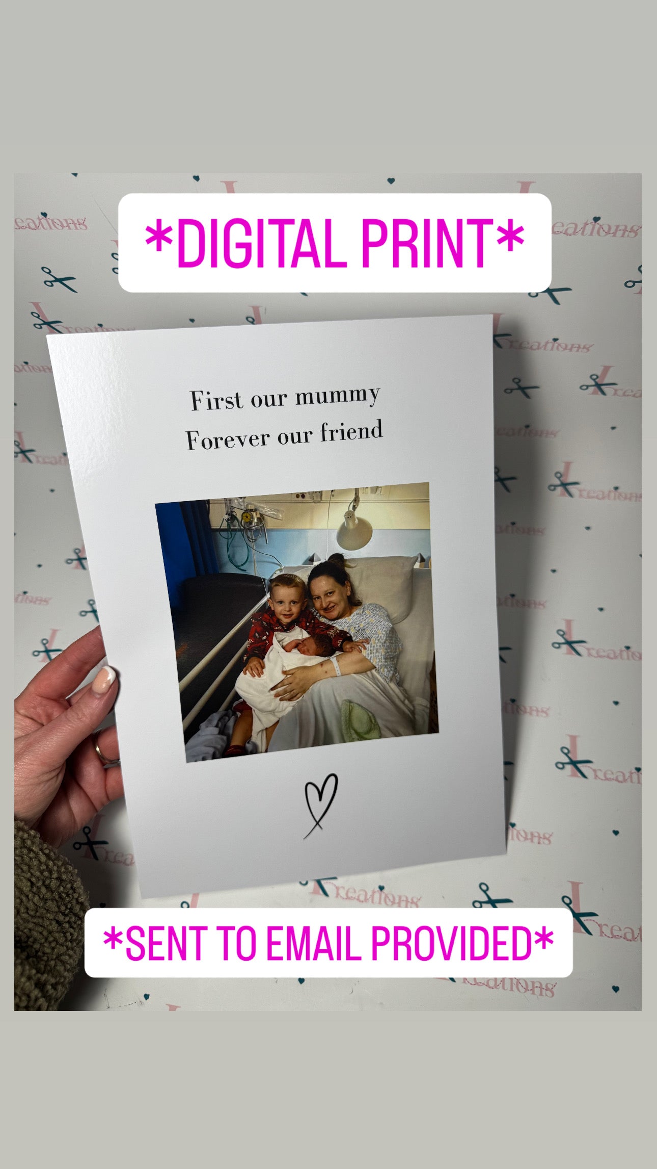 DIGITAL Personalized Photo A4 Print - First Our Mummy Forever Our Friend - Poster, Decor