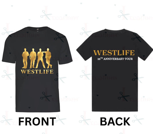 Personalised Westlife 25th Anniversary Tour T-Shirt | 2 Exclusive Designs | Unisex Concert Tee | Fan Gift