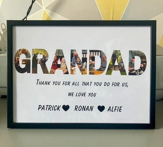 Personalized Photo Name  A4 Print - Daddy, Dad , Grandad etc - Poster, Decor