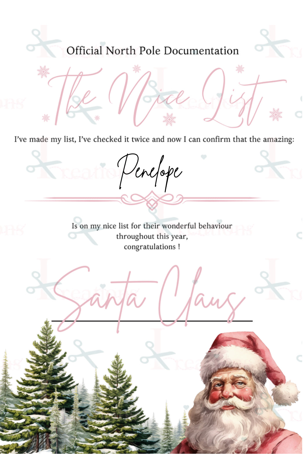 Santa Nice List Certificates