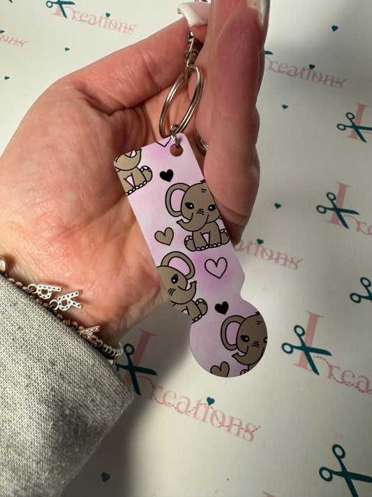 Pink Elephant Trolley Keychain 🐘