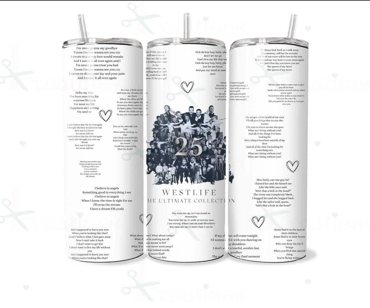 Westlife 25th Anniversary 20oz Tumbler – The Ultimate Collection Inspired Lyric Design