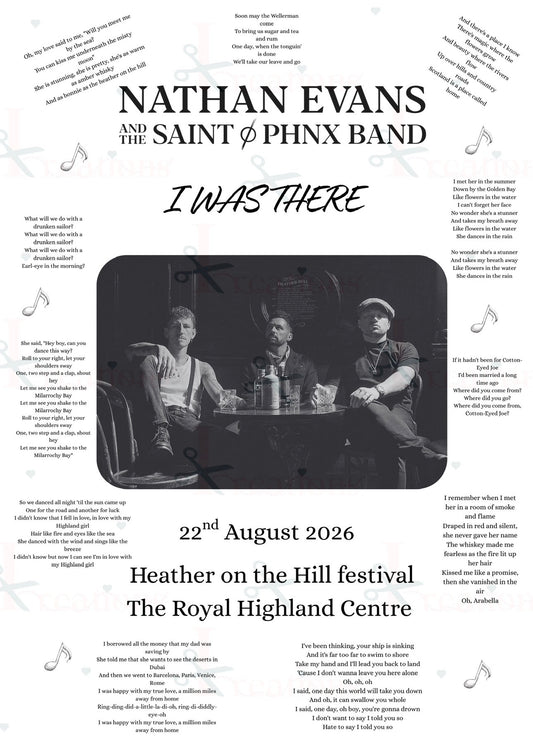 Nathan Evans & The Saint PHNX Band – I Was There Print | Heather on the Hill Festival 2026