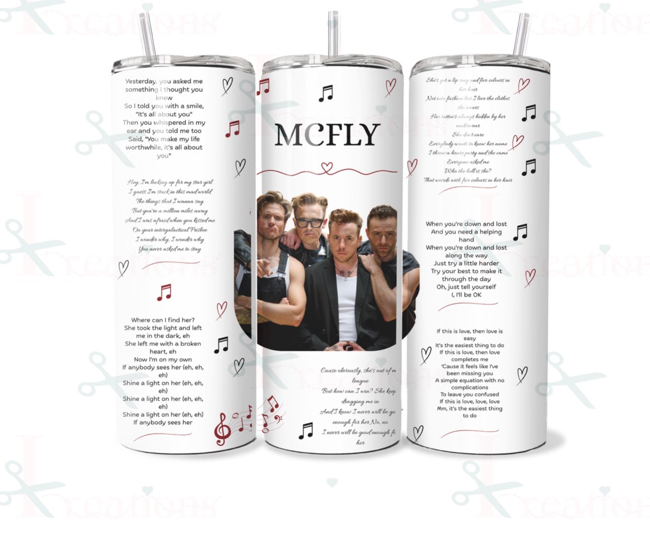 **McFly Lyrics 20oz Stainless Steel Tumbler | McFly Fan Gift | Music Lover Cup**