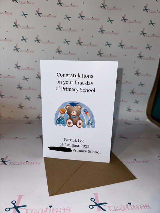 First day of Primary school card