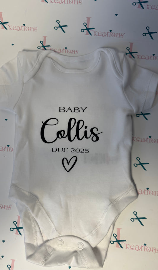 Baby announcement vest