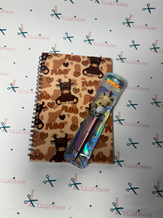 Highland Cow Moo Notebook with Lined Pages - Perfect for Writing and keeping notes