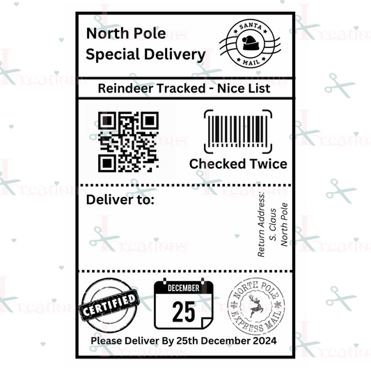 North Pole Postage Labels (pack of 25 or 50)
