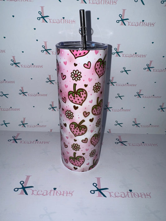 20oz Strawberry Design Whoopsie Tumbler