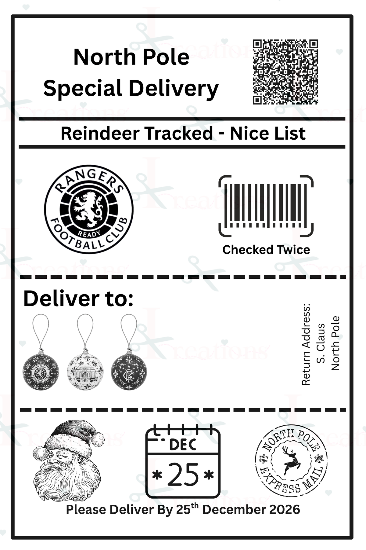 Character North Pole Postage Labels (pack of 10 or 25 Character Labels)