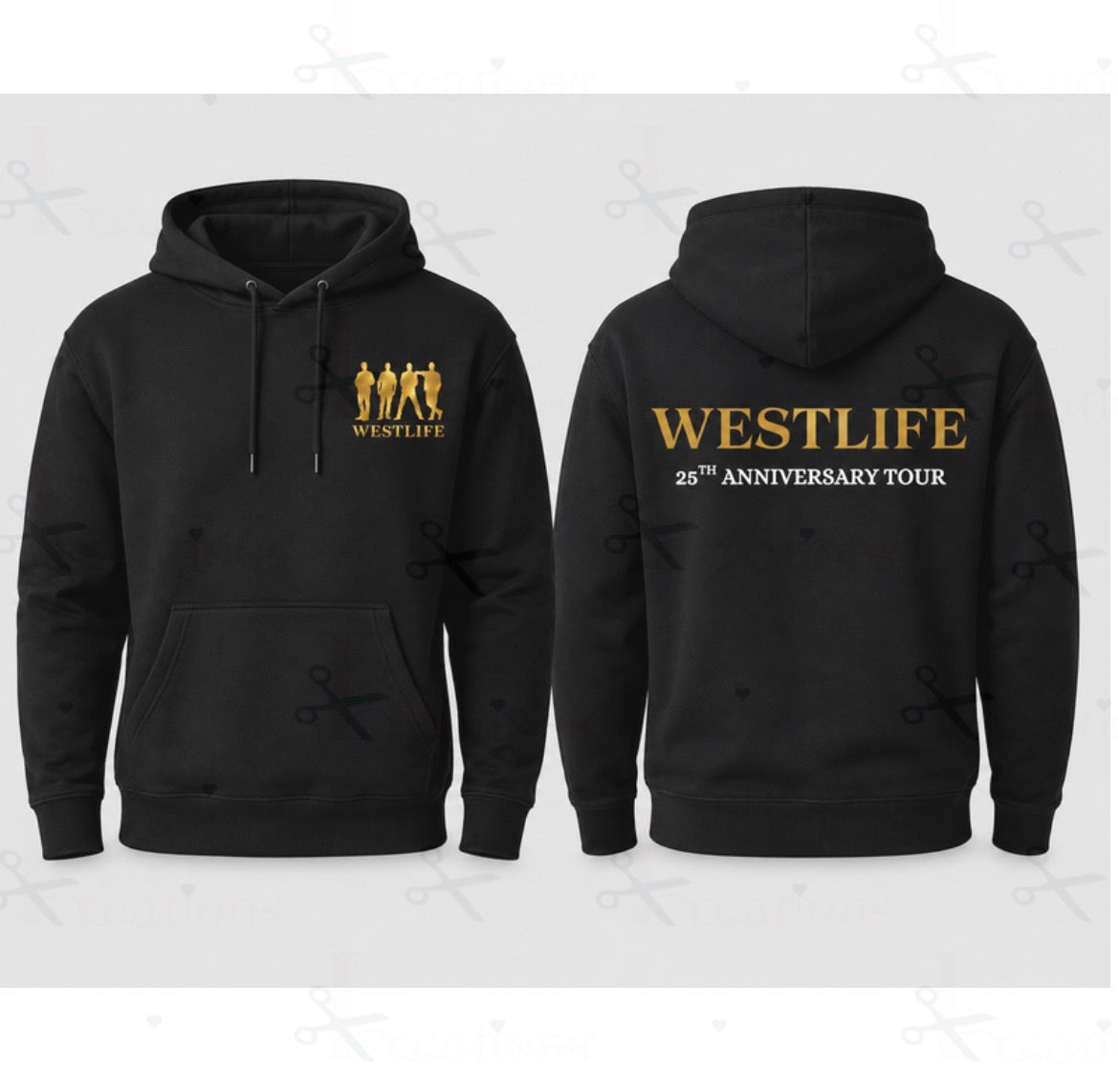 Westlife 25th Anniversary Tour Inspired Hoodie | Black Unisex Concert Hoodie | Front & Back Design