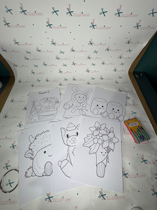 Jellycat Inspired Personalised Colouring Book - 12 pages to colour
