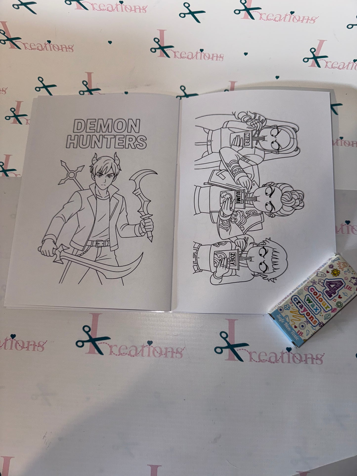 Kpop Demon Hunters Colouring Book with Crayons - A5 size