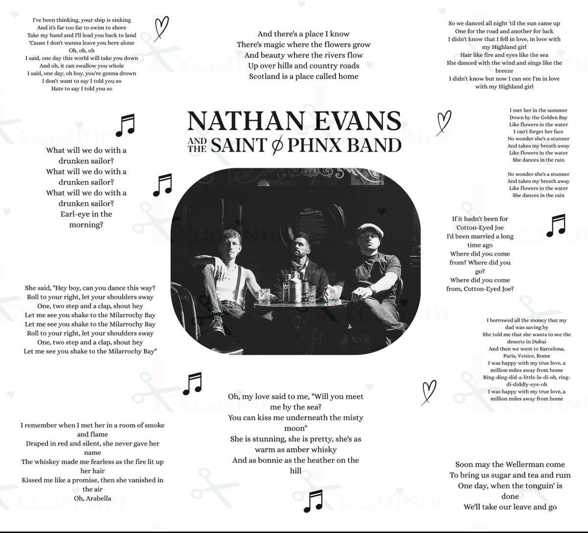 Nathan Evans & The Saint PHNX Band 20oz Tumbler | Song Lyrics Design | Stainless Steel Travel Cup
