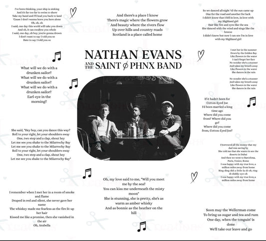 Nathan Evans & The Saint PHNX Band 20oz Tumbler | Song Lyrics Design | Stainless Steel Travel Cup