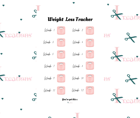 12 week Weight loss tracker - Reusable