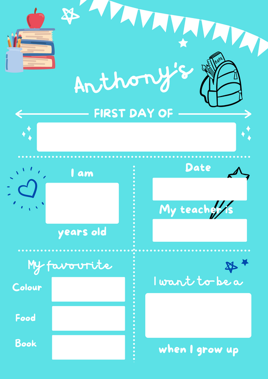 First Day Of Nursery/School Boards