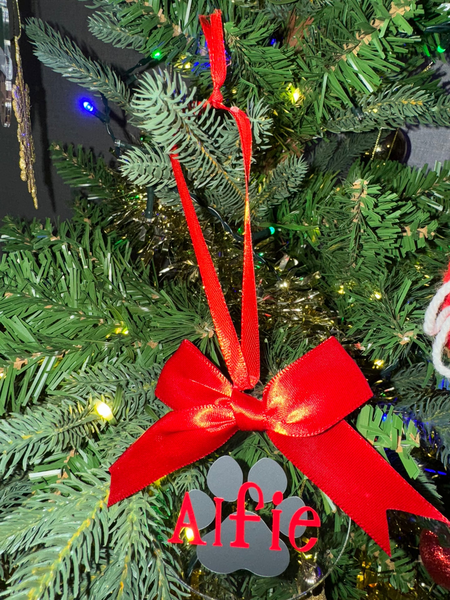 Dog paw Christmas bauble