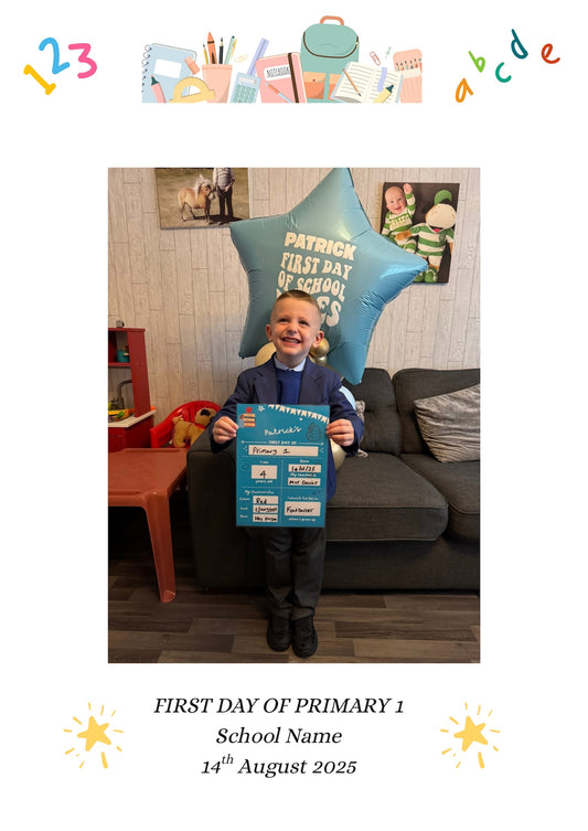 Personalised First Day at School Photo Print | A4 School Keepsake | First Day of Primary School
