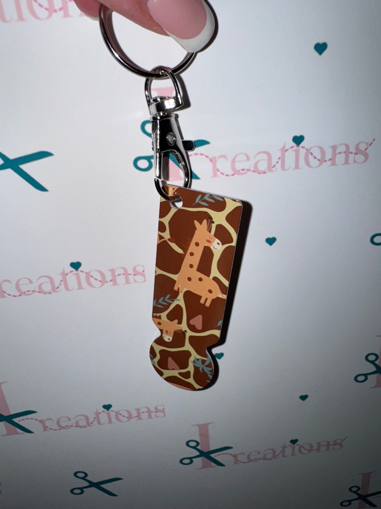 Giraffe print design Trolley Keychain 🦒