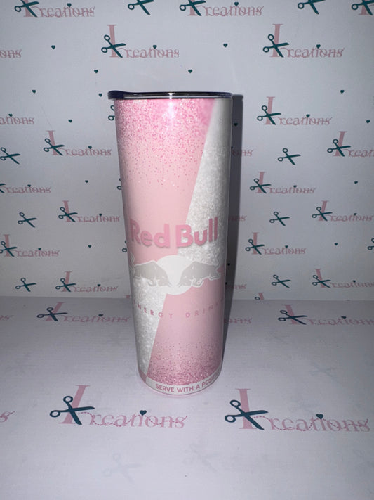 Free 20oz Red bull pink & silver tumbler whoopsie
