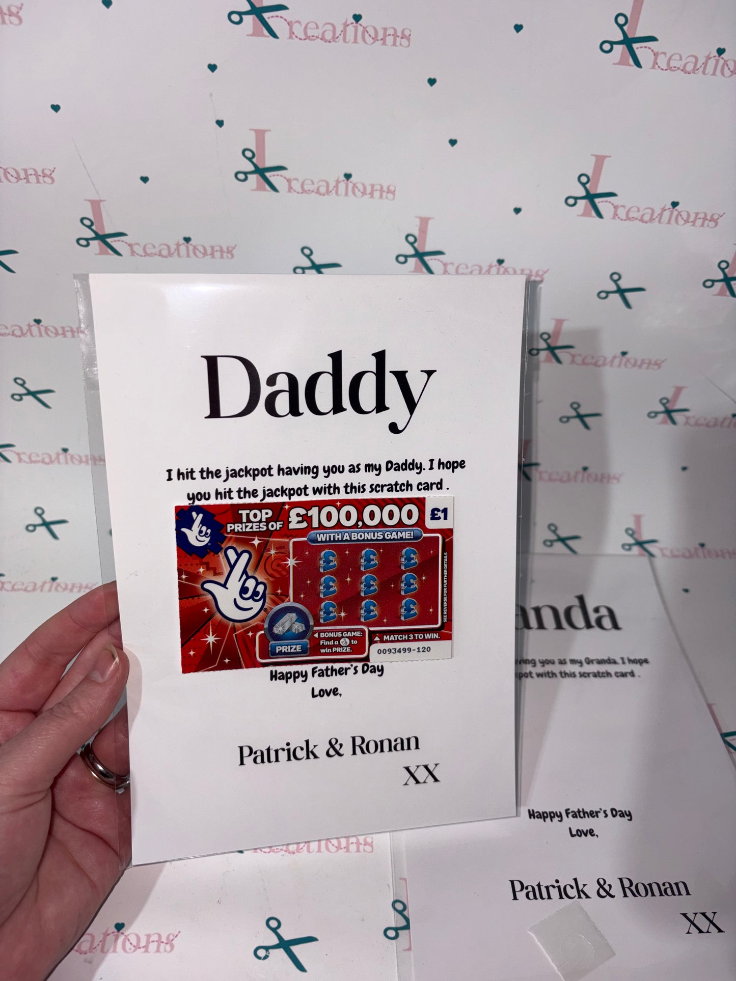 Scratch card holder - Fathers Day