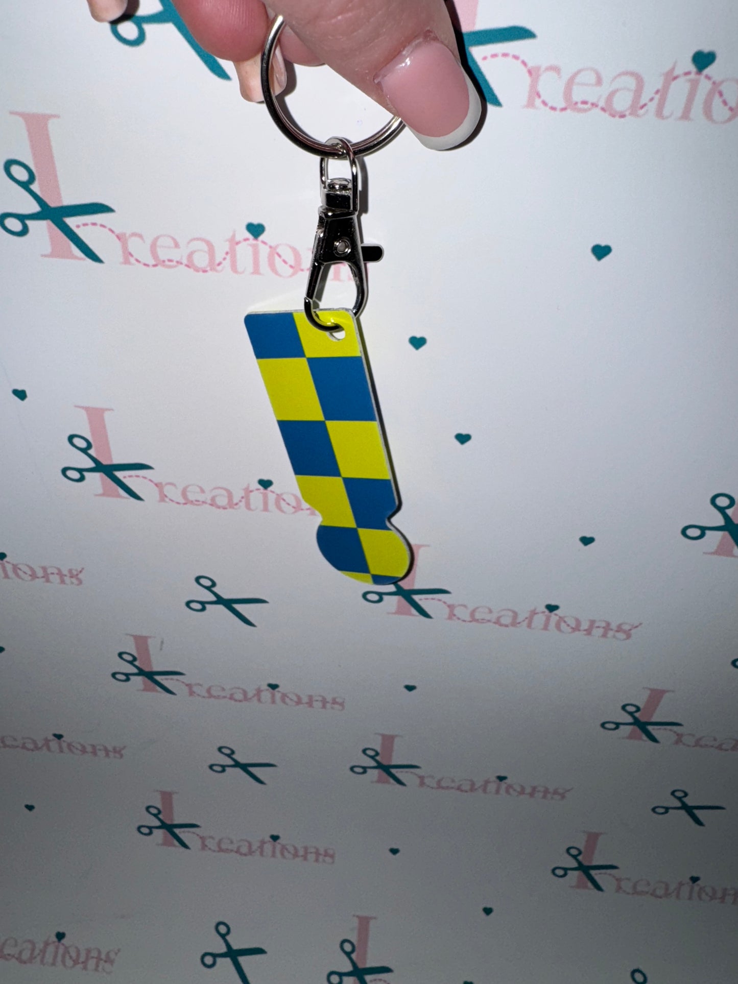 Police colour design Trolley Keychain 💛💙