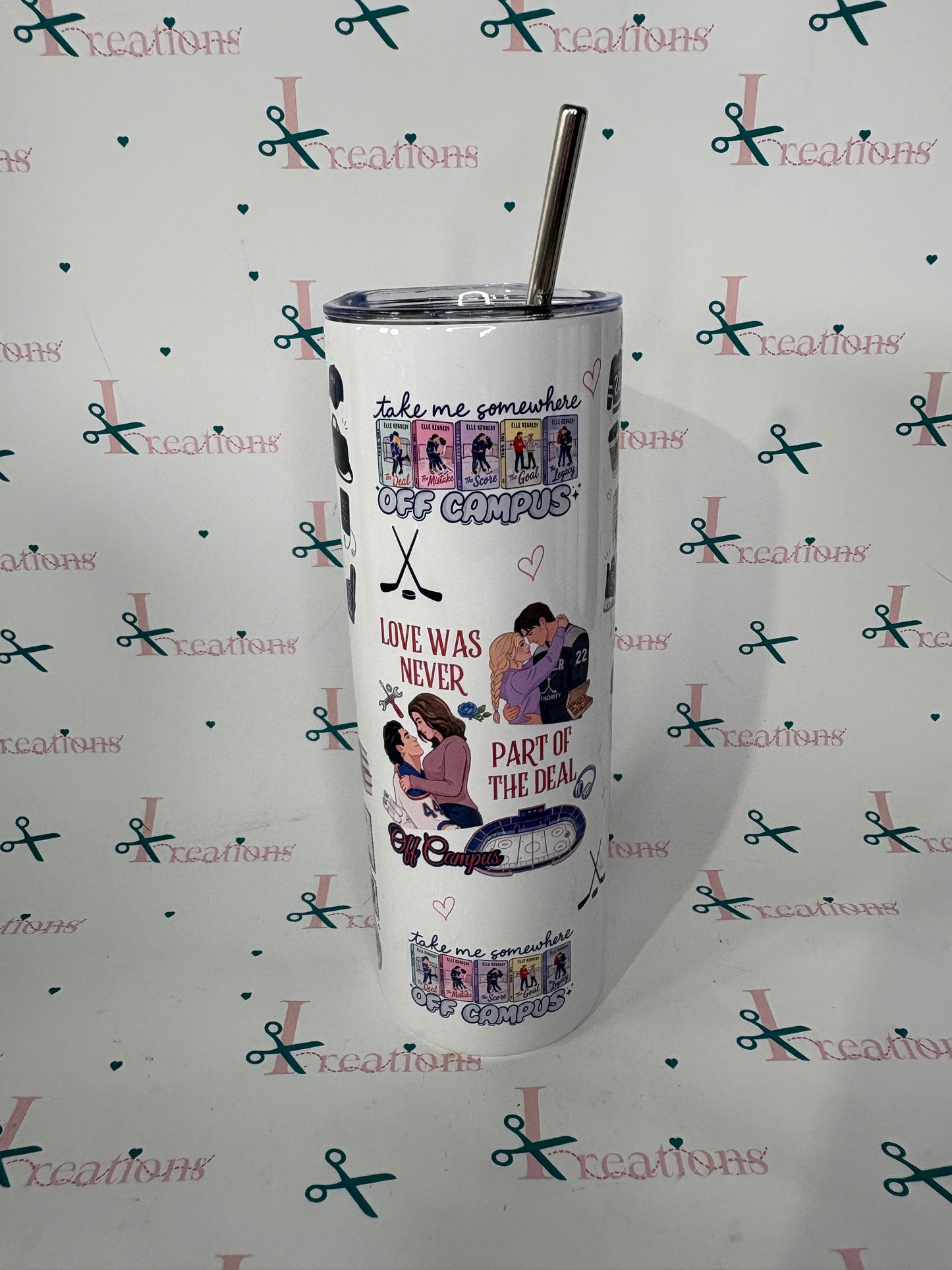 20oz Off Campus Series Stainless Steel Tumbler with Straw & Straw Cleaner | Book Lover Gift