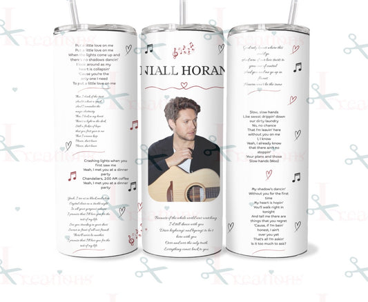 Niall Horan 20oz Insulated Tumbler with Straw & Straw Cleaner | Personalised Music Lover Gift | Double-Wall Stainless Steel